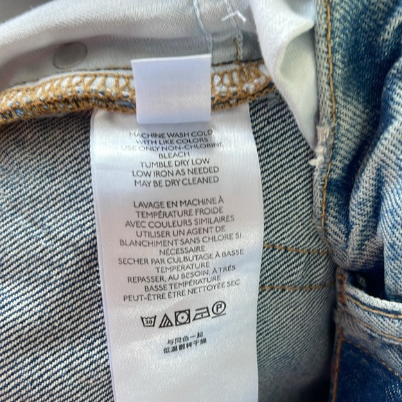 Free People - tapered baggy boyfriend - distressed blue jeans - size 24 - Picture 4 of 5